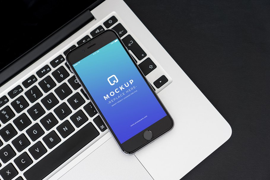 经典旧款黑色iPhone样机PSD模板 Black iPhone Mockups PSDs插图(4)