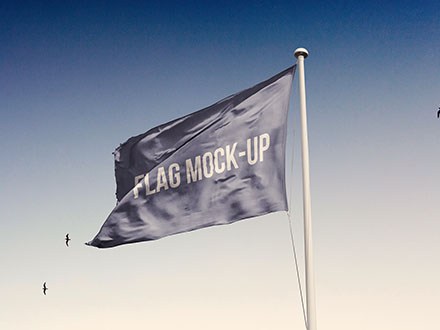 逼真旗帜设计样机模板 Free Realistic Flag Mockup