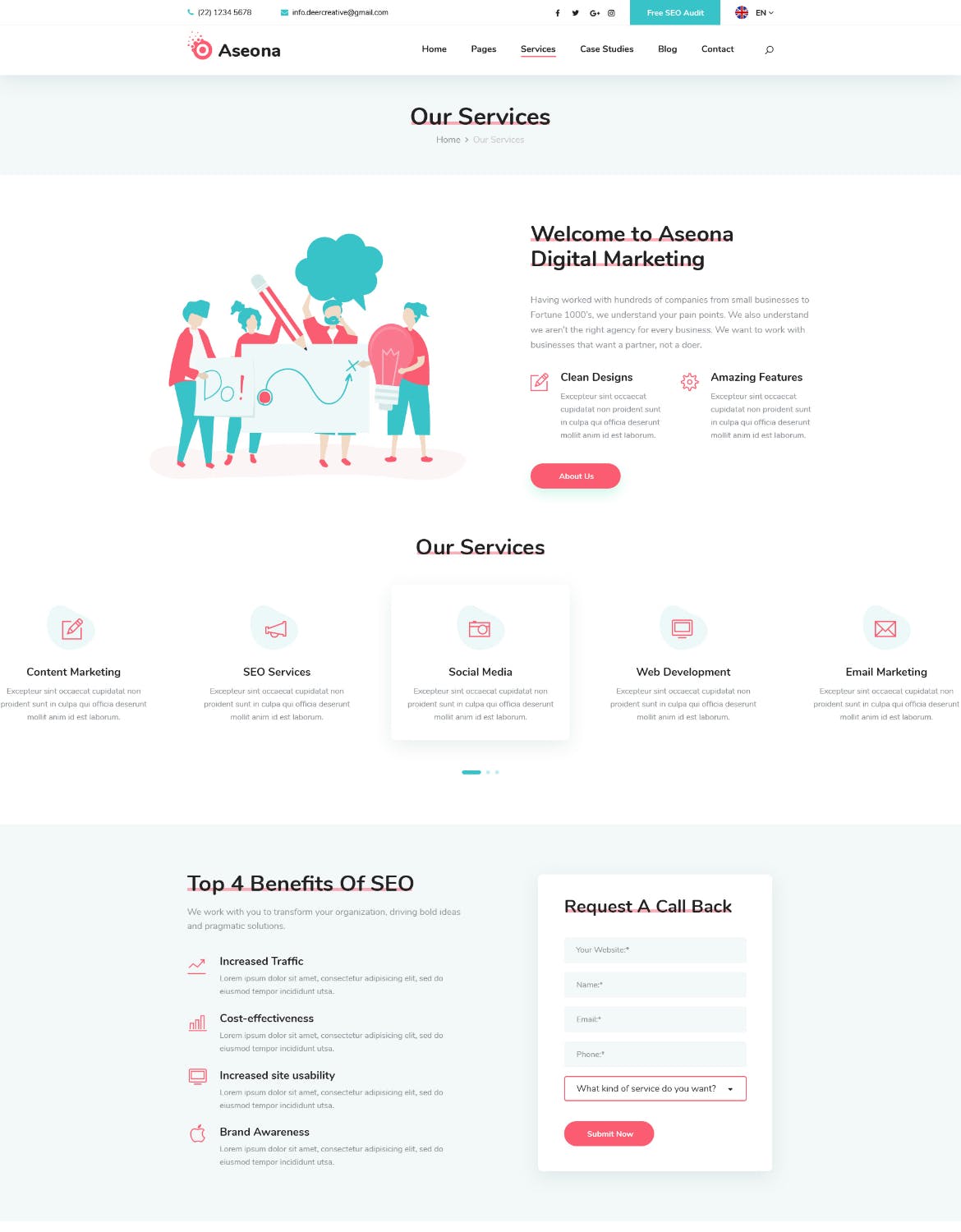 SEO数字营销服务企业官网设计PSD模板 Aseona | SEO Digital Marketing Template PSD插图(15)