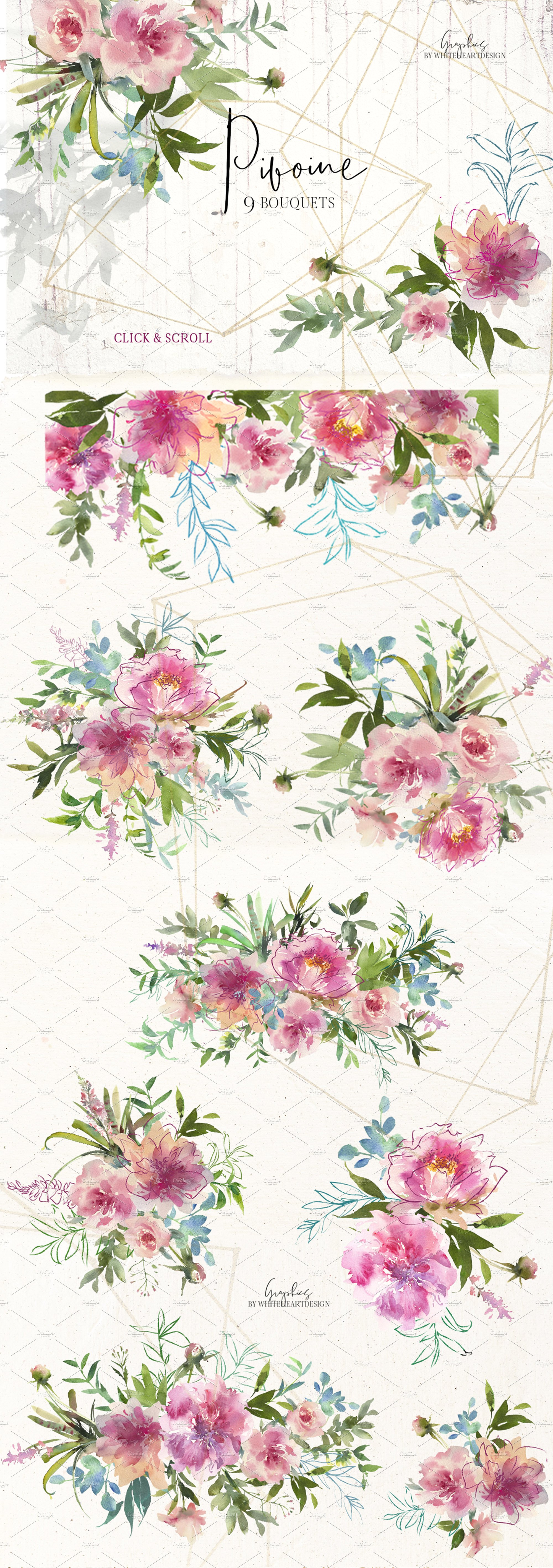 水彩画设计工具包[3.18GB] Pivoine – Watercolor Design Kit插图(1)