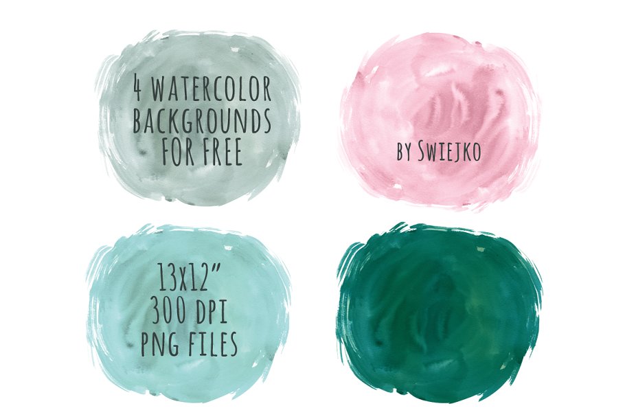 水彩花卉元素、角&背景 Watercolor flowers, corners插图(2)