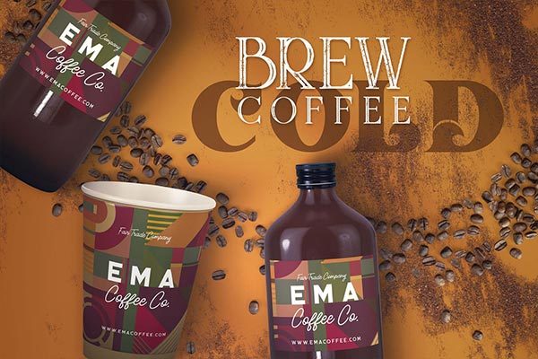 高品质的时尚高端冷酿咖啡包装设计纸杯VI样机展示模型mockups