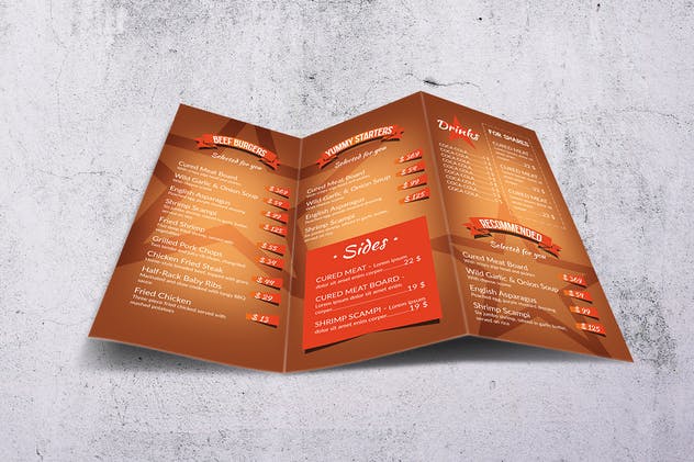 美式快餐汉堡菜单设计PSD模板套装 American Burgers Menu Bundle插图(4)