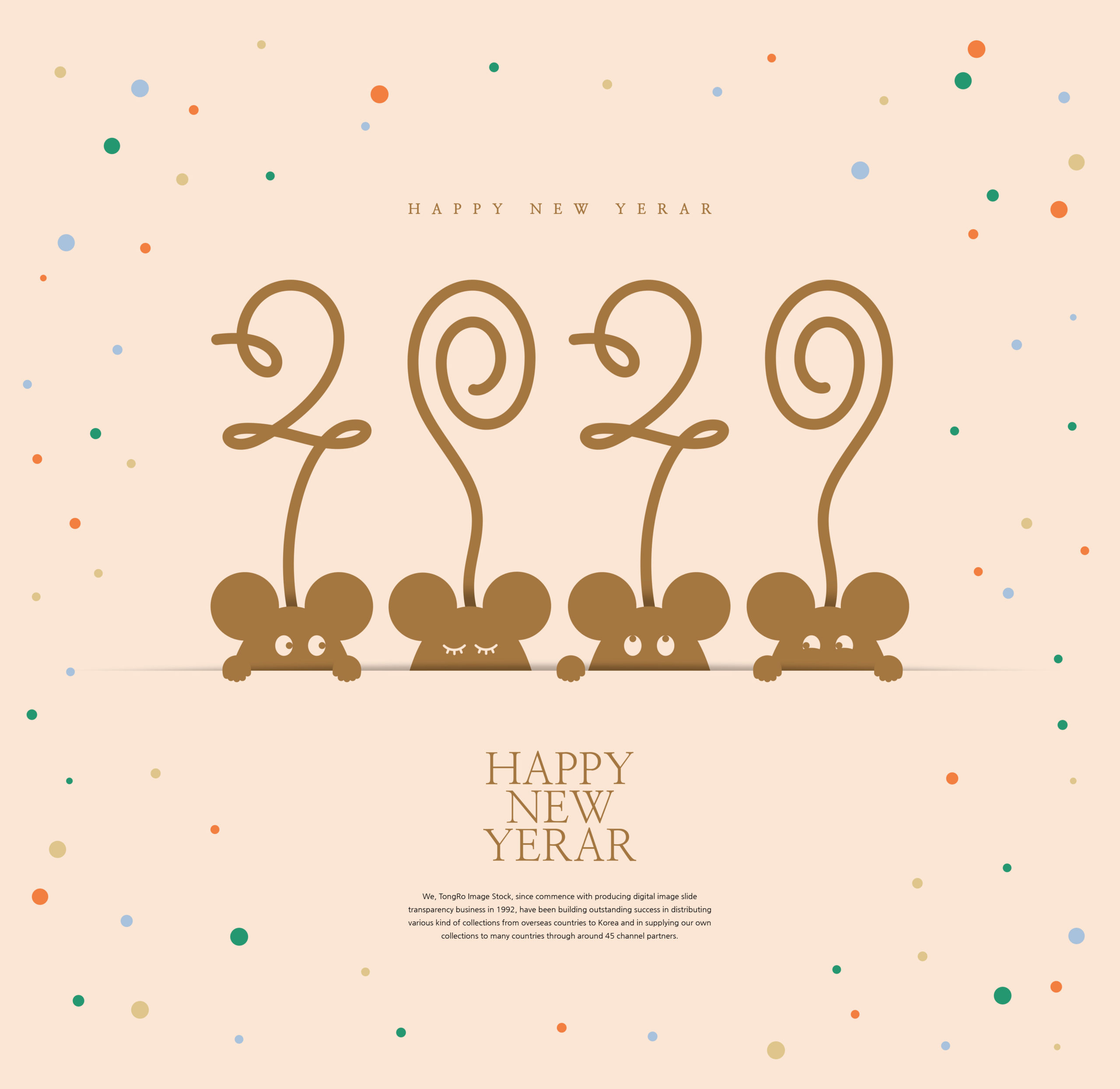 创意2020鼠年新年快乐主题海报模板套装[PSD]插图(2)