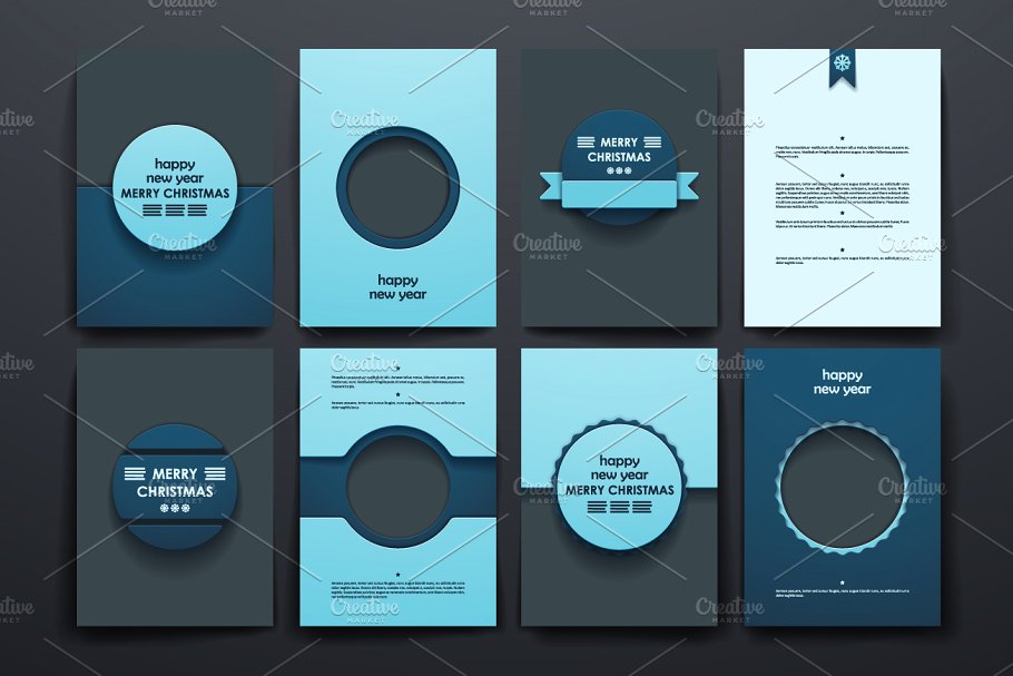 9款圣诞节主题小册子模板 Set of 9 Christmas brochures插图(4)