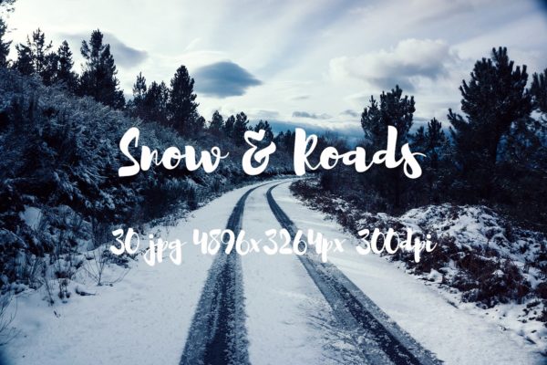 欧洲冬天雪景乡村公路高清照片素材 Snow and Roads photo pack