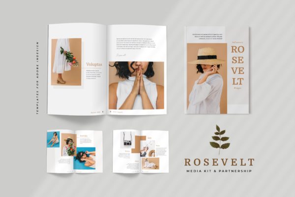品牌形象塑造媒体宣传画册设计模板 Rosevelt – Media / Press Kit Template