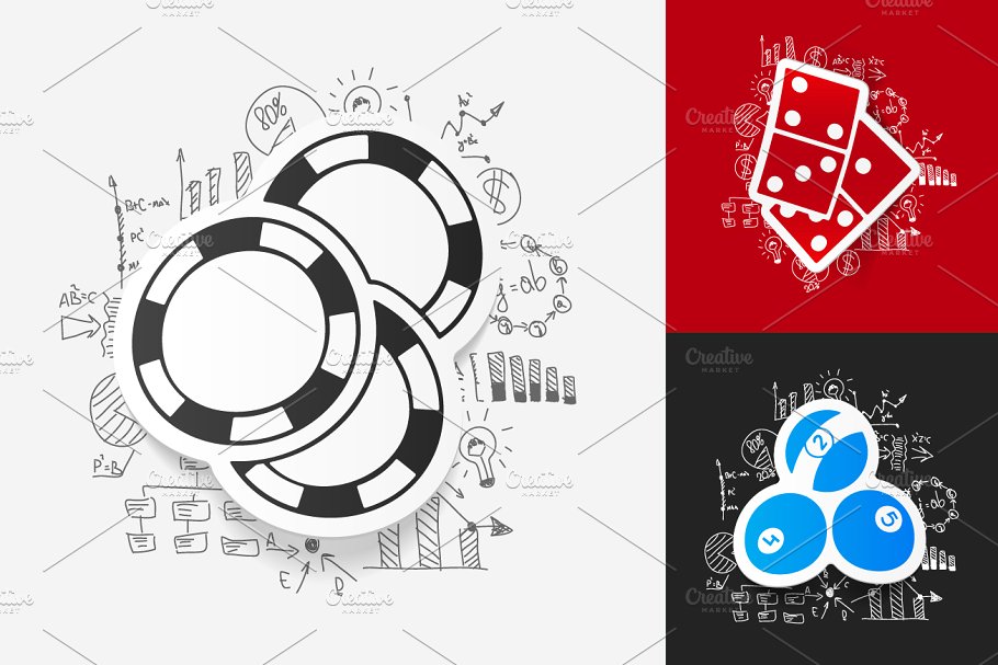 9款扑克游戏纸牌贴纸剪贴画 9 GAME STICKERS插图