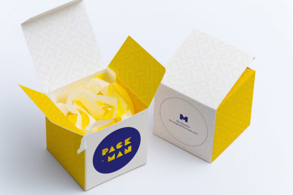 软纸立方体礼品盒产品包装盒设计样机01 Soft Paper Cube Gift Box Mockup 01