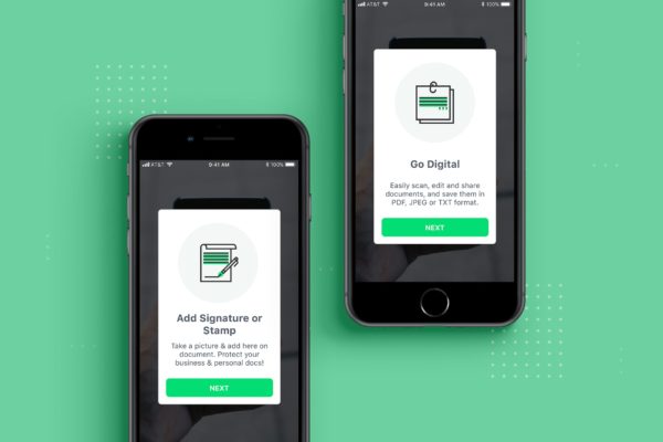 PDF扫描软件APP应用启动页设计界面模板v2 PDF Scanner app mobile template