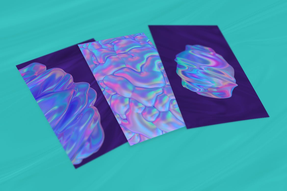 抽象3D渲染有机图形PNG背景图素材 Abstract 3D Rendering of Organic Shapes插图(1)