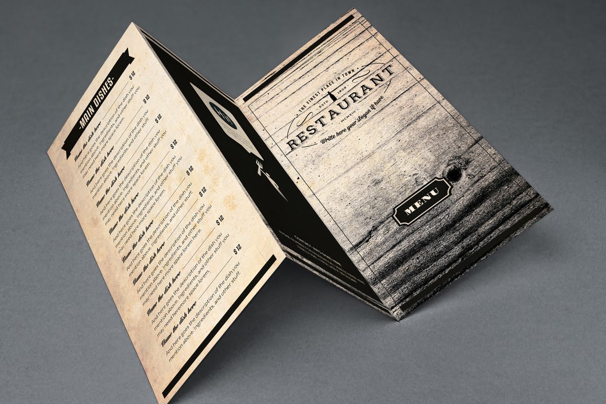 复古优雅餐厅菜单设计PSD模板 Elegant Food Menu 10 Illustrator Template插图