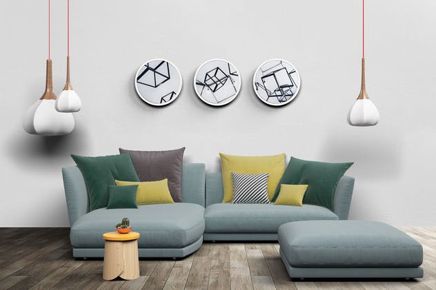 客厅装修室内设计场景样机模板 Mockup Interior Scene Creator – MK2插图(2)