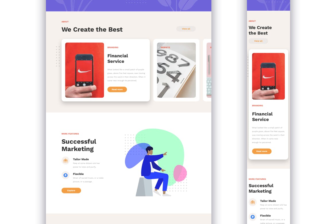 响应式代理商网站着陆页设计模板[XD, SKETCH] Agency Responsive Landing Page插图(3)