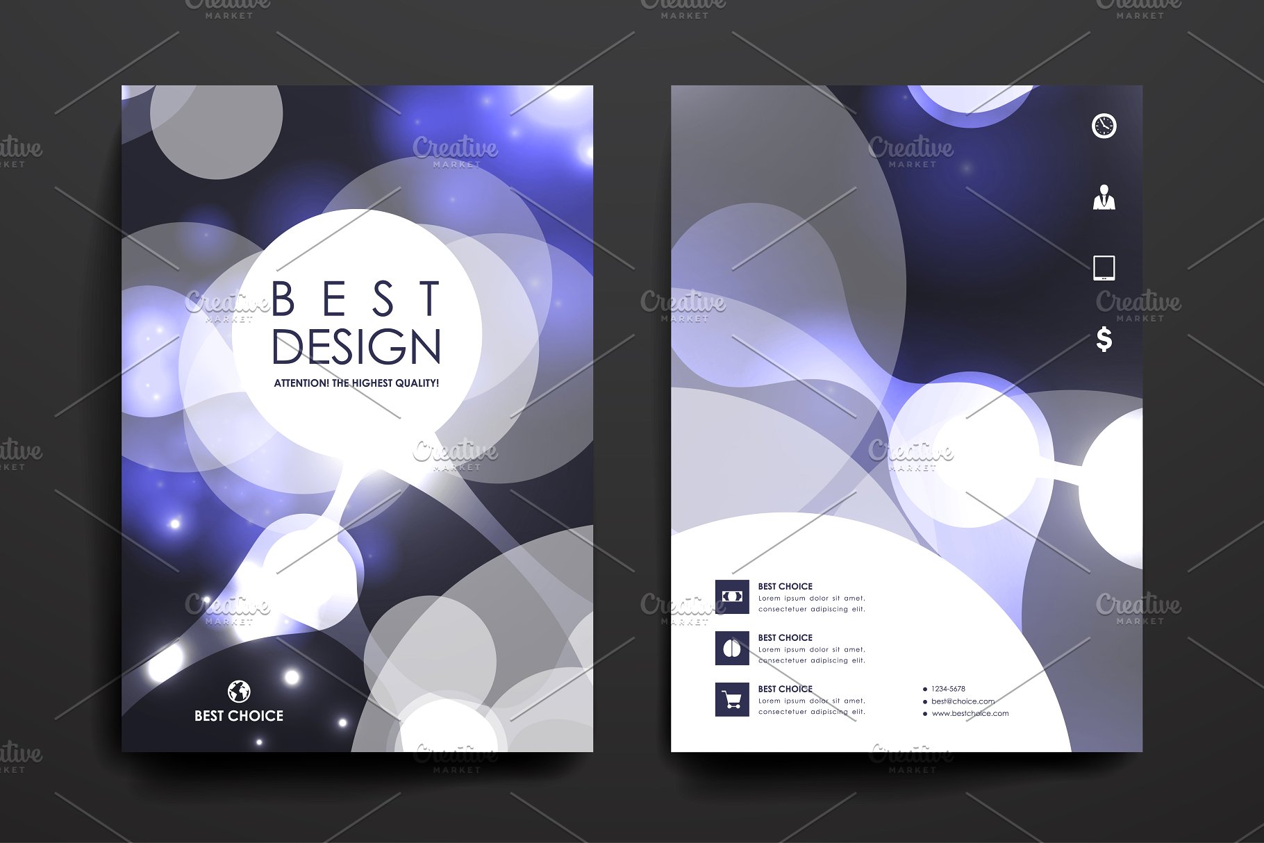 14套精美抽象背景小册子模板 Set of 14 Beautiful Brochures插图(12)