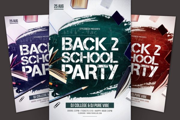 重返校园开学季传单模板 Back 2 School Flyer Template