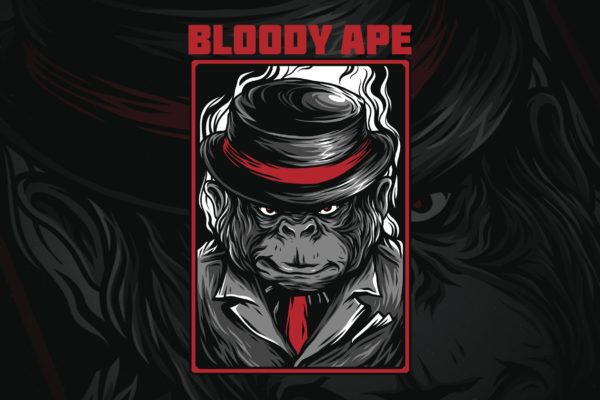 血猿潮牌T恤印花图案素材库精选设计素材 Bloody Ape