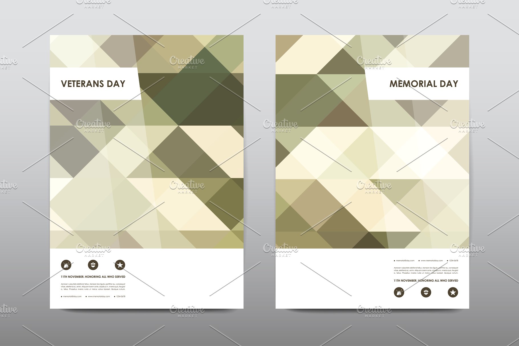 40+老兵节军人宣传小册模板 Veteran’s Day Brochures Bundle插图(10)