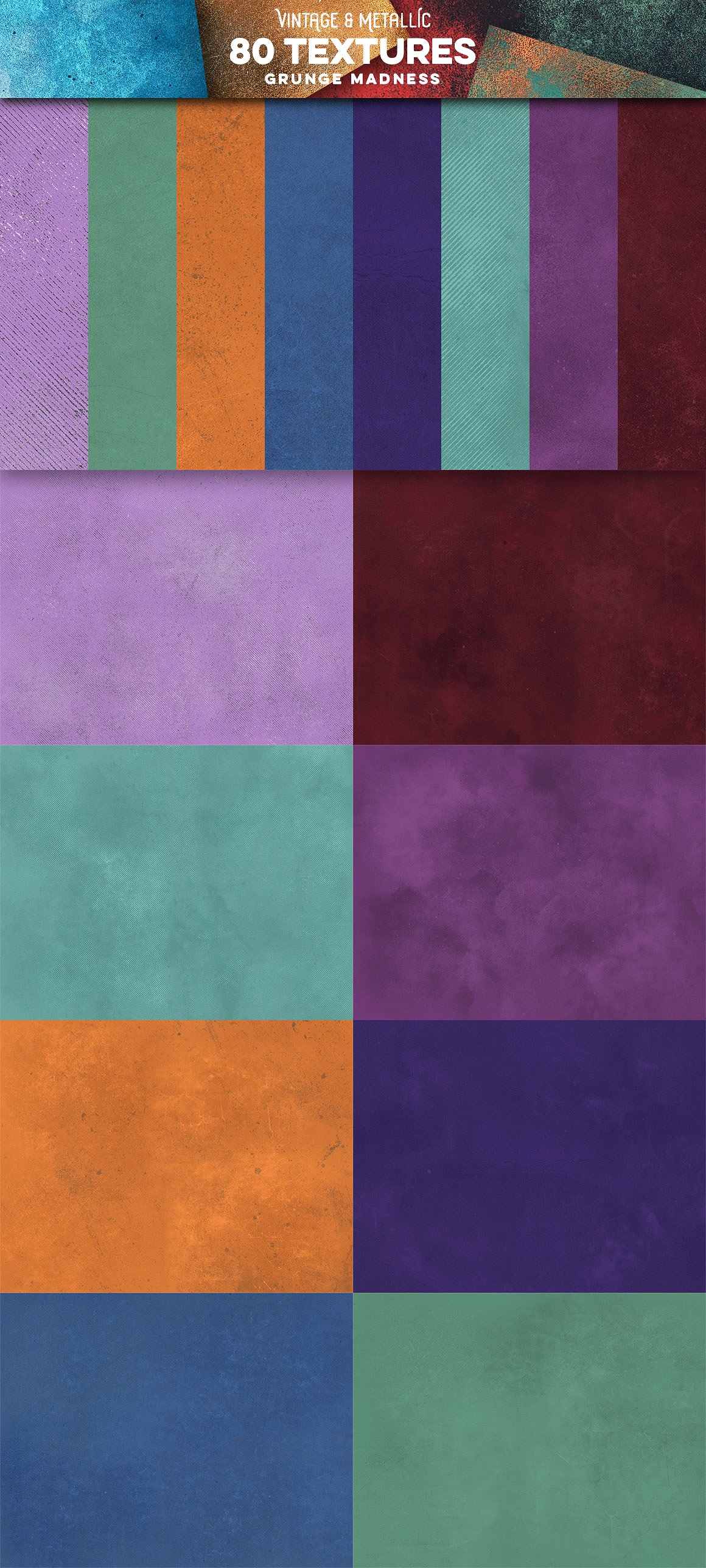 80款复古和金属纹理合集[1.65GB] 80 Vintage & Metallic Textures插图(5)