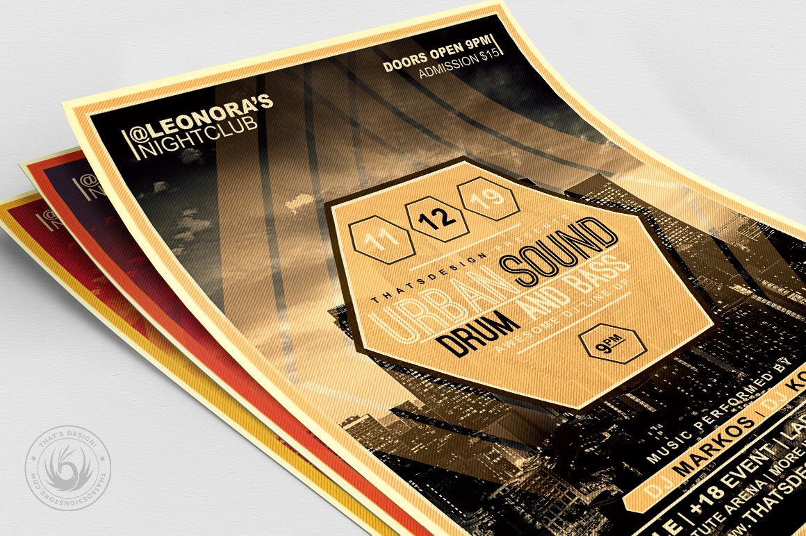 电子音乐节海报模板 Electro Flyer Template V2 [psd]插图(4)