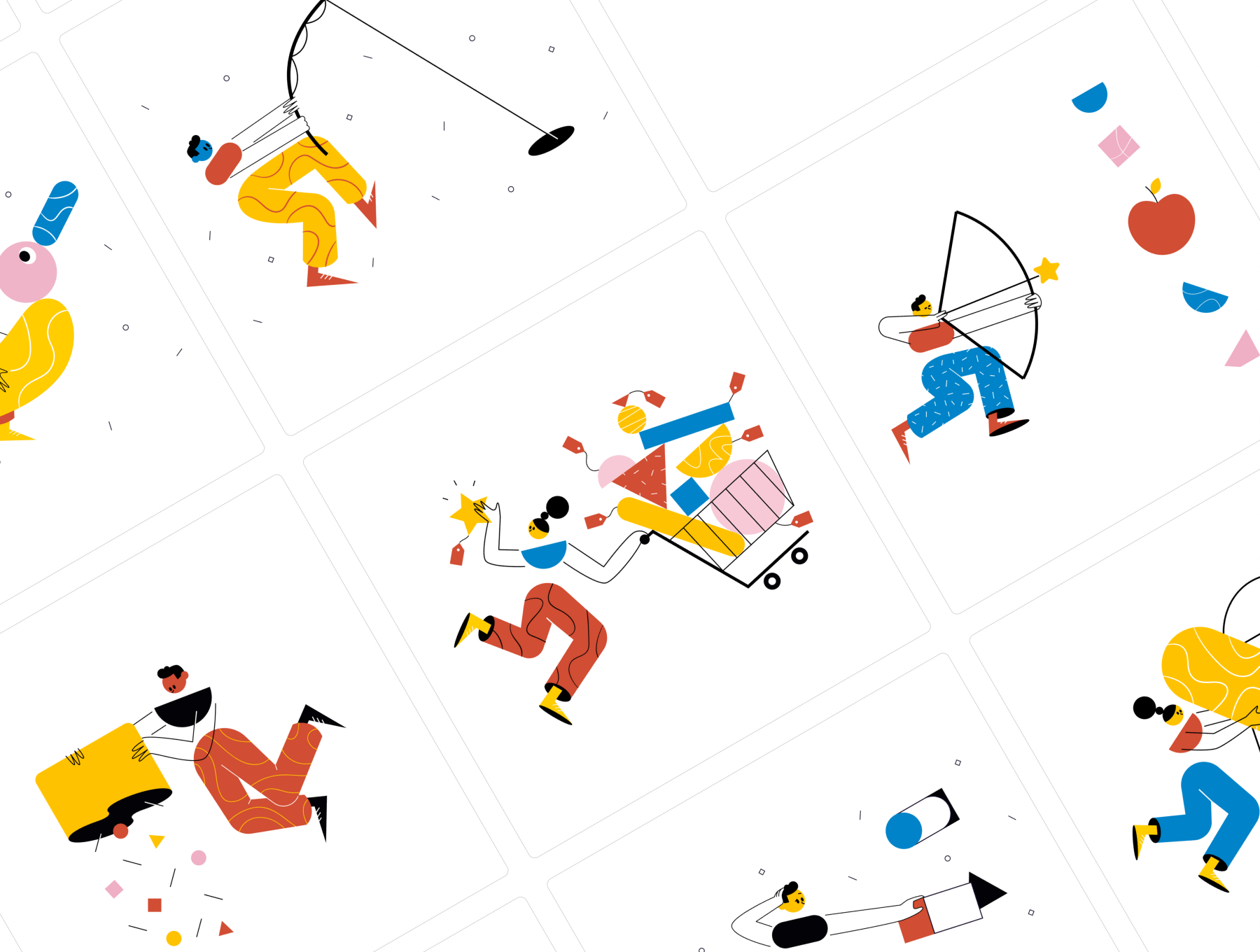 素材库下午茶:多彩人物角色矢量插画素材合集插图(5)