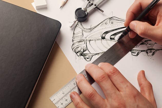 素描本样机模板 Sketchbook Mock-up插图(4)