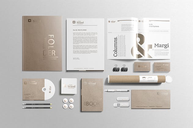 企业品牌VI办公用品样机设计模板V3 Branding-Stationery Mockups V3插图(6)