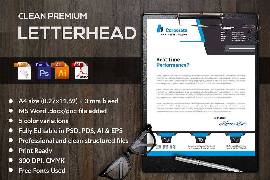 10款企业品牌信笺模板 Letterhead Bundle插图(1)
