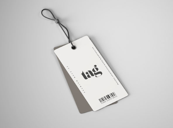 服装吊牌设计图样机PSD模板 Clothes Double Tag Mockup – PSD