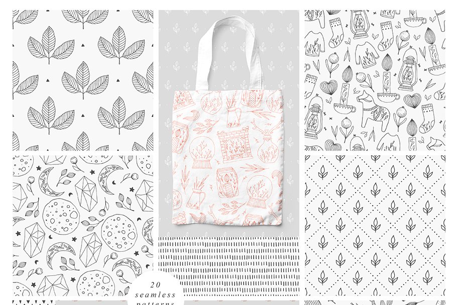 手工绘制 Logo & 品牌元素素材包 Hygge Collection Pro插图(5)