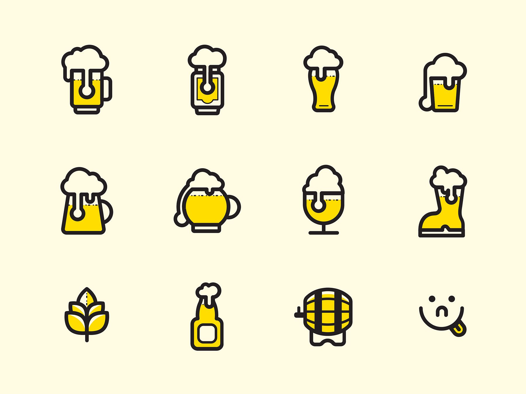 12 枚啤酒图标