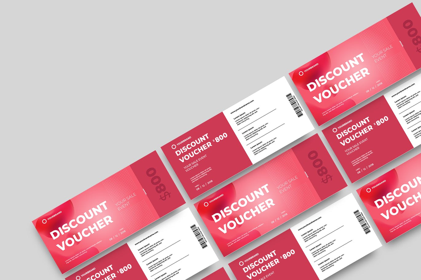 时尚高端简约多用途的新年圣诞节打折促销sale礼品券入场券门票设计矢量模板-1插图