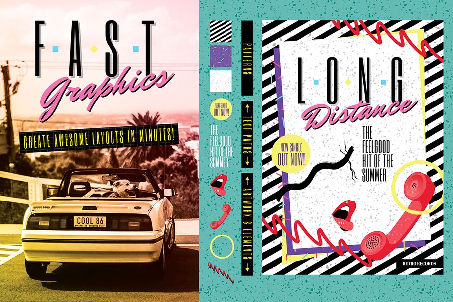 复刻80年代最酷的设计元素和模板 1980s Design Templates and Elements插图(7)