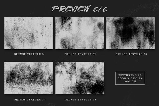 墨水、油漆制斑驳做旧风格纹理合集 Grunge Textures Kit插图(11)