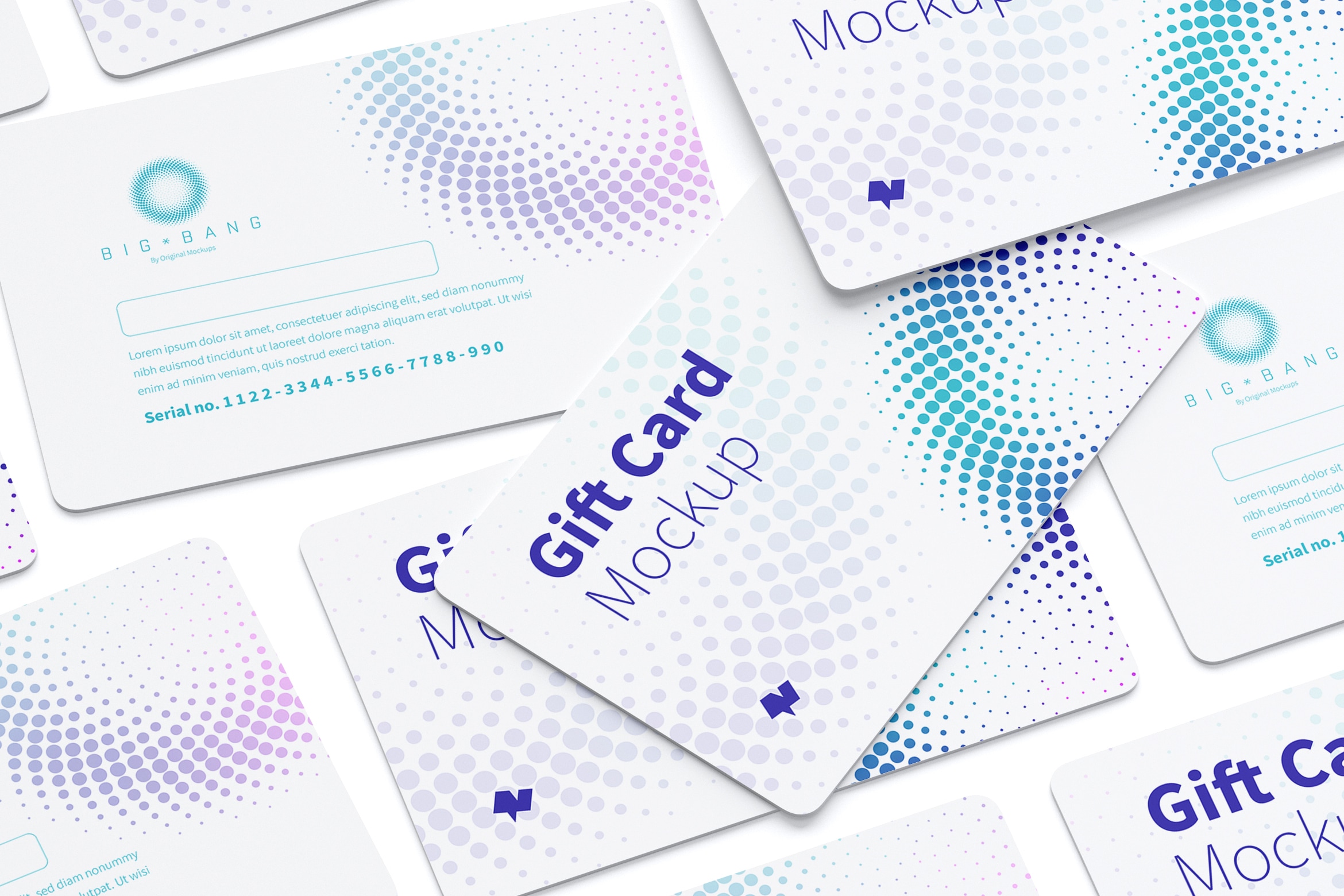 礼品积分卡外观设计等距网格样机模板04 Gift Card Mockup 04插图(2)