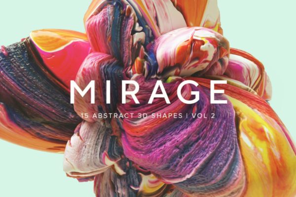 创意抽象纹理系列：15款高清3D抽象纹理&笔刷第二波 3D Mirage, Vol. 2 (Exclusive)