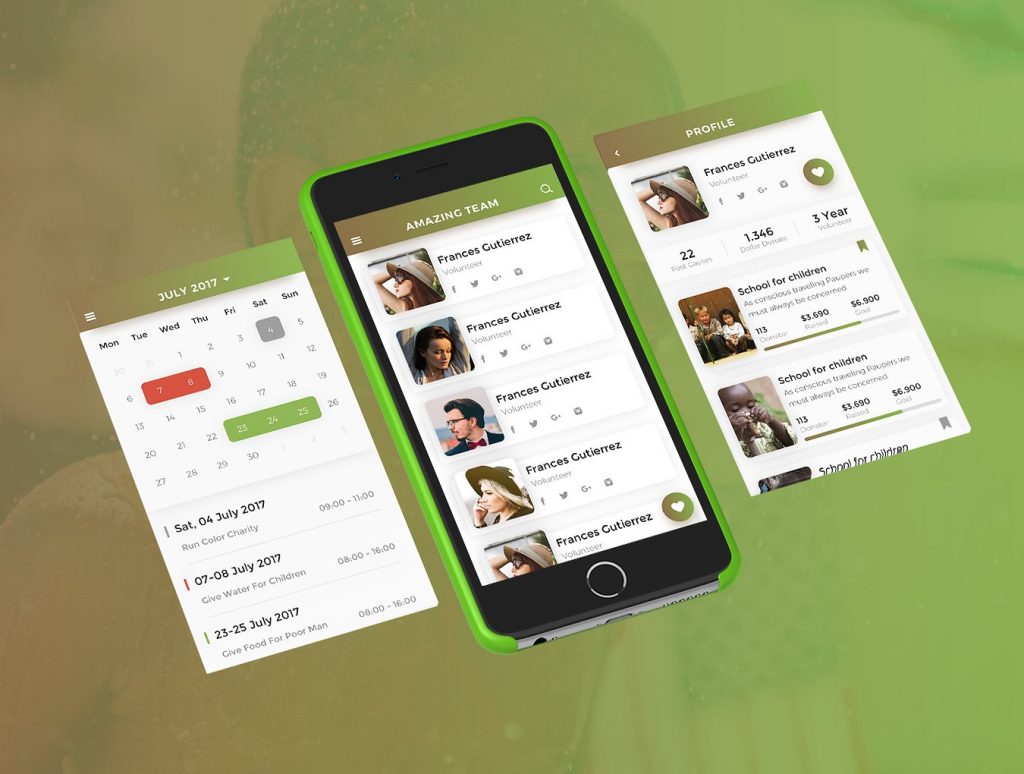 慈善机构平台移动端网站UI模板下载[PSD,Sketch]插图(4)