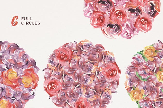 水彩手工设计花卉图案合集 Watercolor Handmade Design Bundle插图(9)