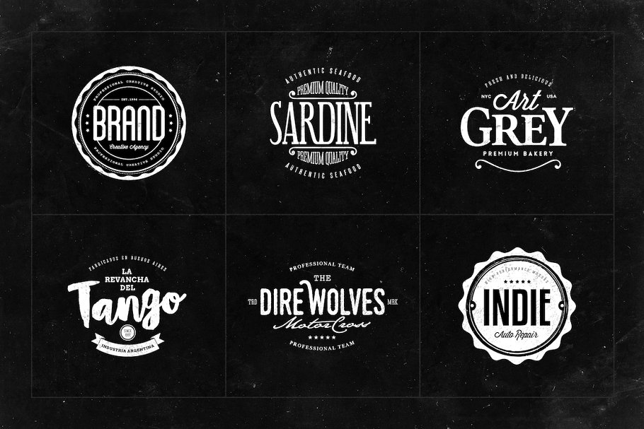 创意复古品牌标志英文Logo模板 Retro Logo Templates V.05插图(3)