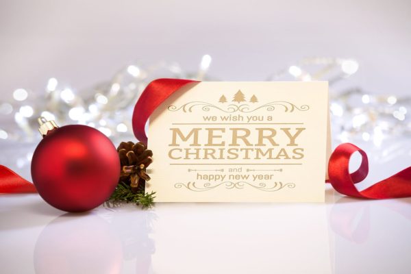 简约优雅风格圣诞节贺卡设计图样机素材库精选模板v1 Clean and Elegant Christmas Greetings Mock-up #1