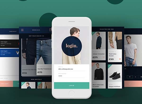 时尚文艺范的极简主义电商APP UI KITS下载[Sketch,Principle]