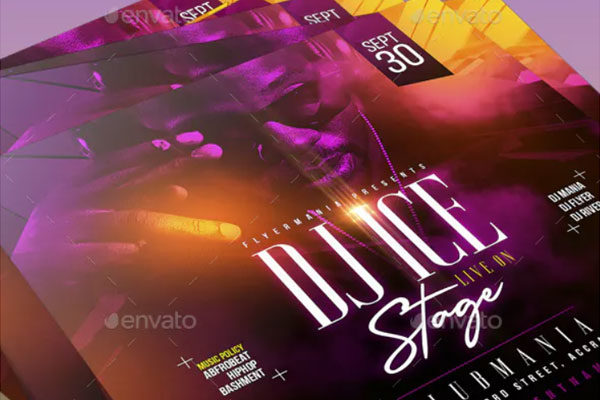 DJ音乐派对夜总会传单模板