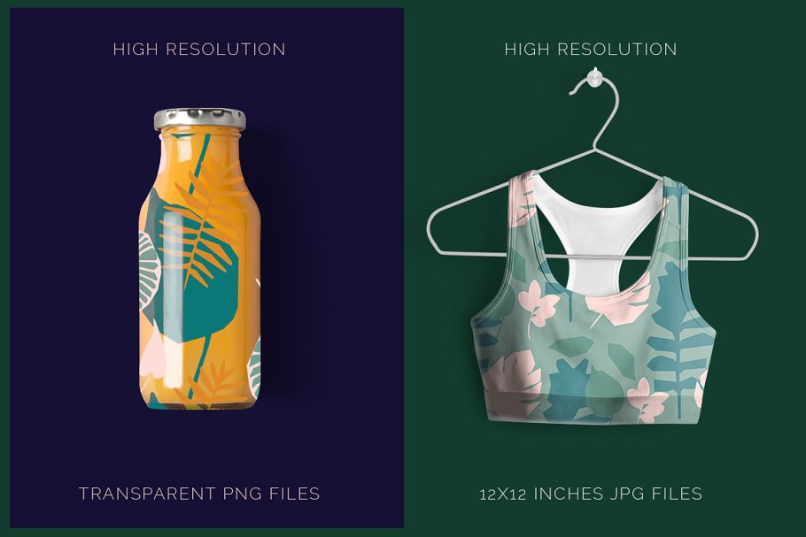 热带丛林矢量图案纹理 Jungle Tropics- Vector Patterns插图(2)