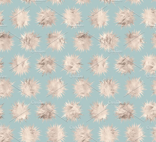 淡薄荷&金色图案纹理 Pale Mint & Gold Textured Patterns插图(1)