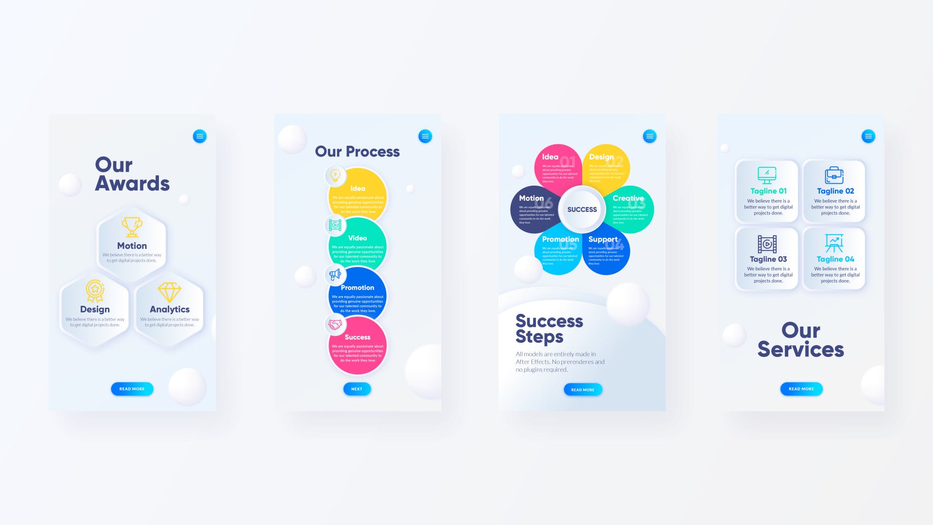 企业品牌宣传APP页面/H5页面设计模板合集 Stories Corporate Bundle插图(2)