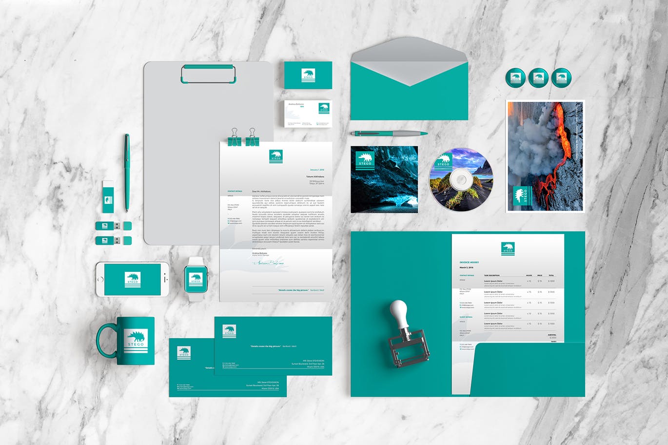 品牌VI标识设计企业办公文具素材库精选模板09 Brand Identity / Stationery Mockup 09插图(2)