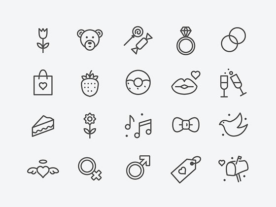 情人节图标集素材之家精选sketch素材