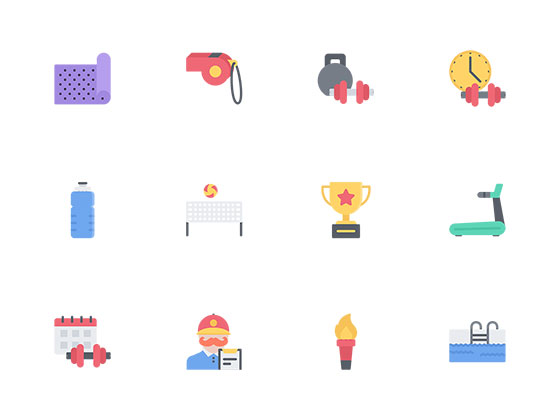 50 枚扁平体育元素图标素材之家精选sketch素材