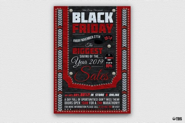 黒五海淘电商促销海报设计模板 Black Friday Flyer Template