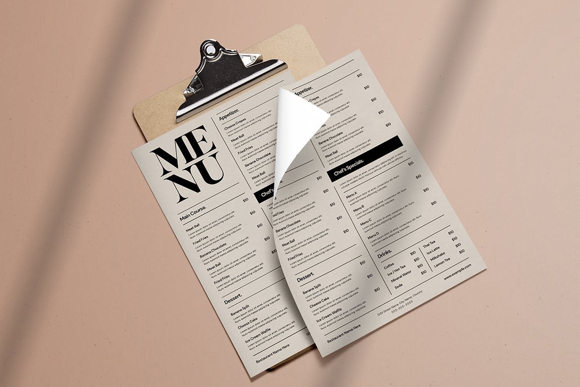 简约风菜单版式设计模板 Simple Food menu插图(1)